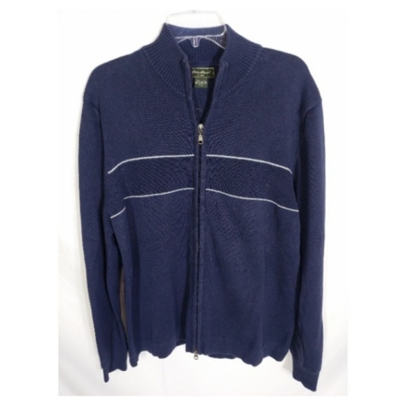 🌻🍃Eddie Bauer XL Full Zip Navy Cotton Cardigan Sweater (Bundle Sale)🌻 - Picture 2 of 15